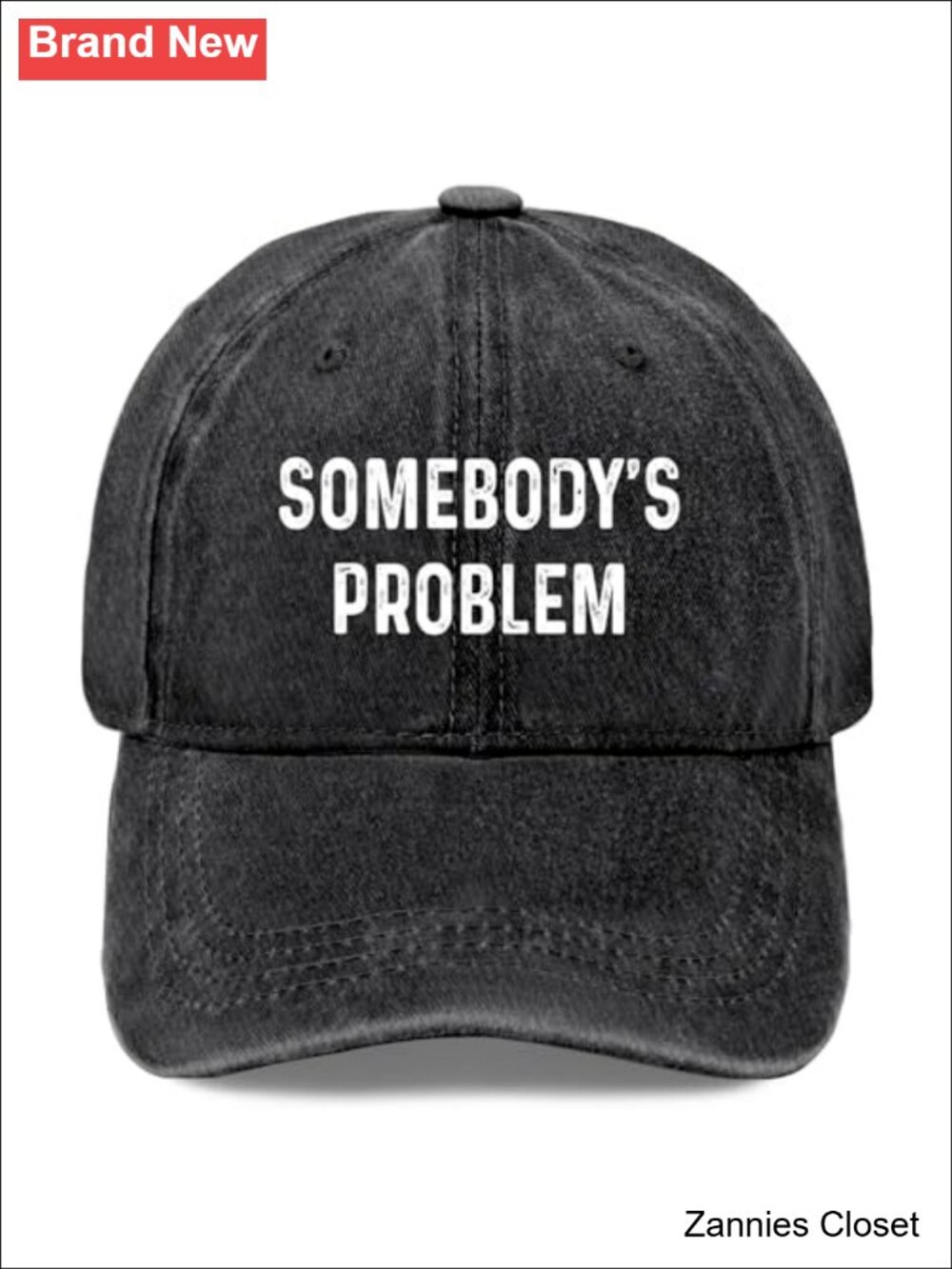 🤠 Somebody's Problem Baseball Cap Funny Hat Vintage Cotton Washed Adjustable